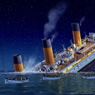 Titanic sinking illustration 