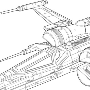 Star Wars X-wing line illustration 