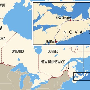 Nova Scotia locator map 
