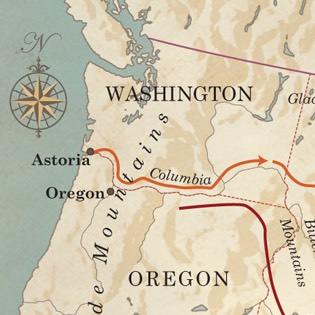 Lewis & Clark Oregon trail map 